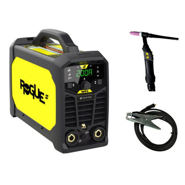 ESAB Rogue ET 201iP Pro WIG-Schweißgerät in robustem IP23S-Gehäuse mit Tragegriff